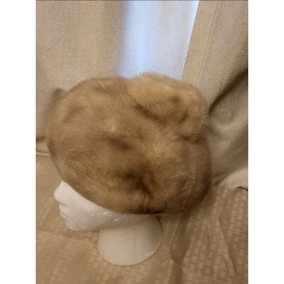 Vintage Mink Fur Hat Brown 22 in Circumference Classic Winter Wear - Picture 2 of 8